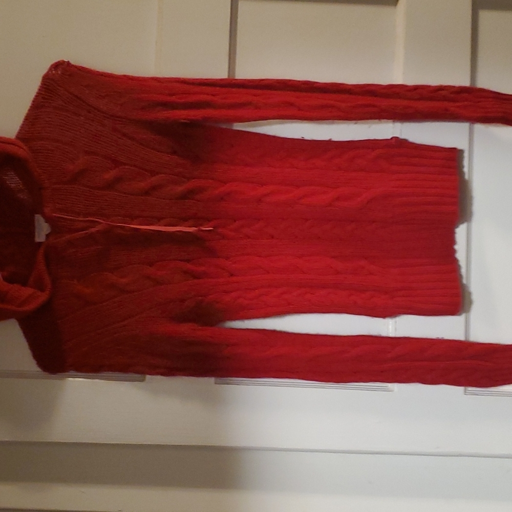 American Eagle Red Sweater with hood - Picture 2 of 4